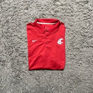 Nike WSU Washington State University Dri Fit Red Lightweight Polo Mens Size 2XL